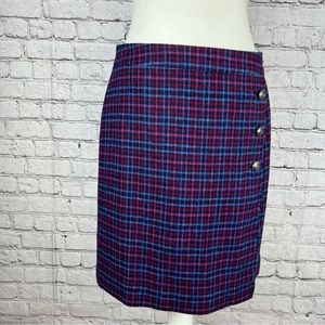 Talbots Faux Wrap Plaid Skirt 6p